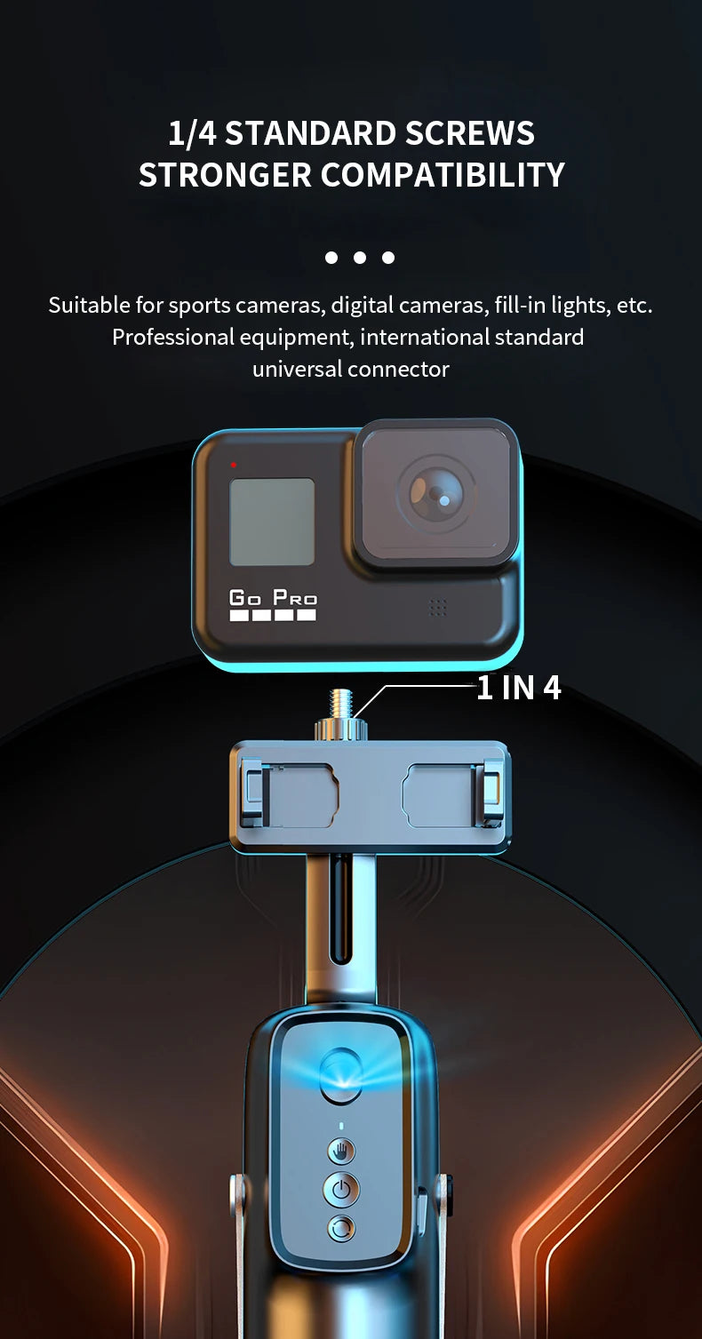 PulseFlow Gimbal - 360° Rotation, Auto Tracking, Stabilize Shots for Phone, Perfect for Vlogging & Live Streaming, Easy To Use