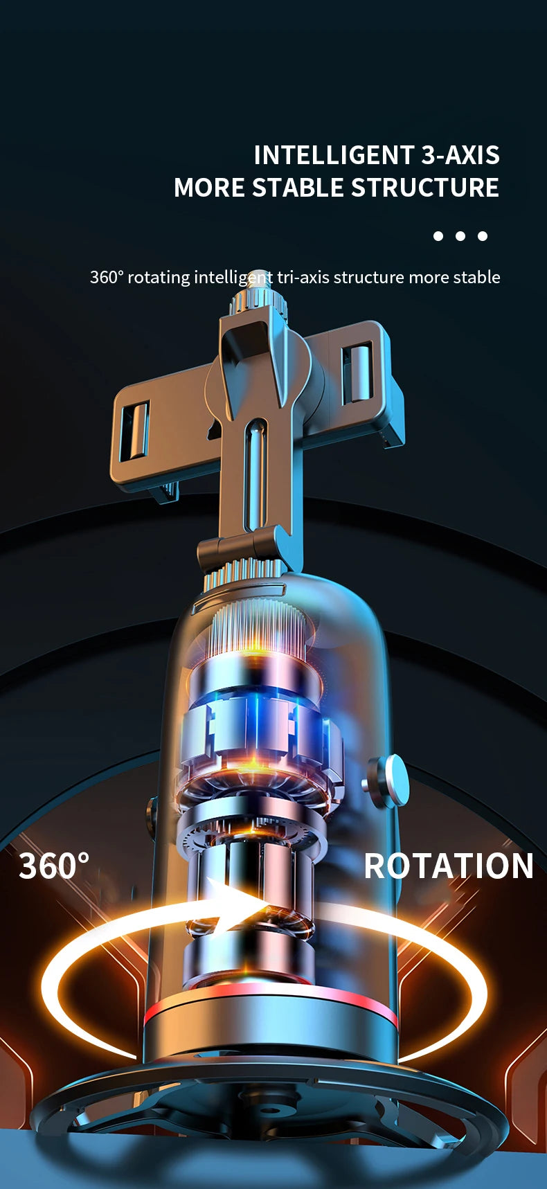 PulseFlow Gimbal - 360° Rotation, Auto Tracking, Stabilize Shots for Phone, Perfect for Vlogging & Live Streaming, Easy To Use