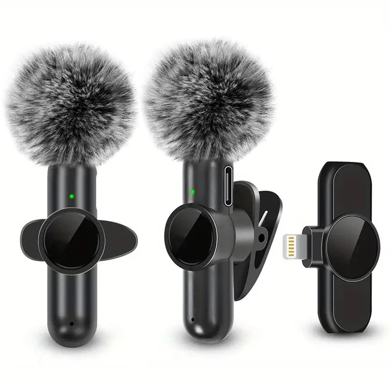 PulseMic Pro. Wireless Microphone With Windproof Cover Audio Video Recording Mini Mic For iPhone Android Mobile Phone Microphone