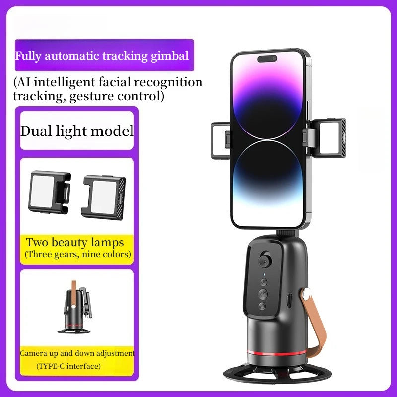 PulseFlow Gimbal - 360° Rotation, Auto Tracking, Stabilize Shots for Phone, Perfect for Vlogging & Live Streaming, Easy To Use