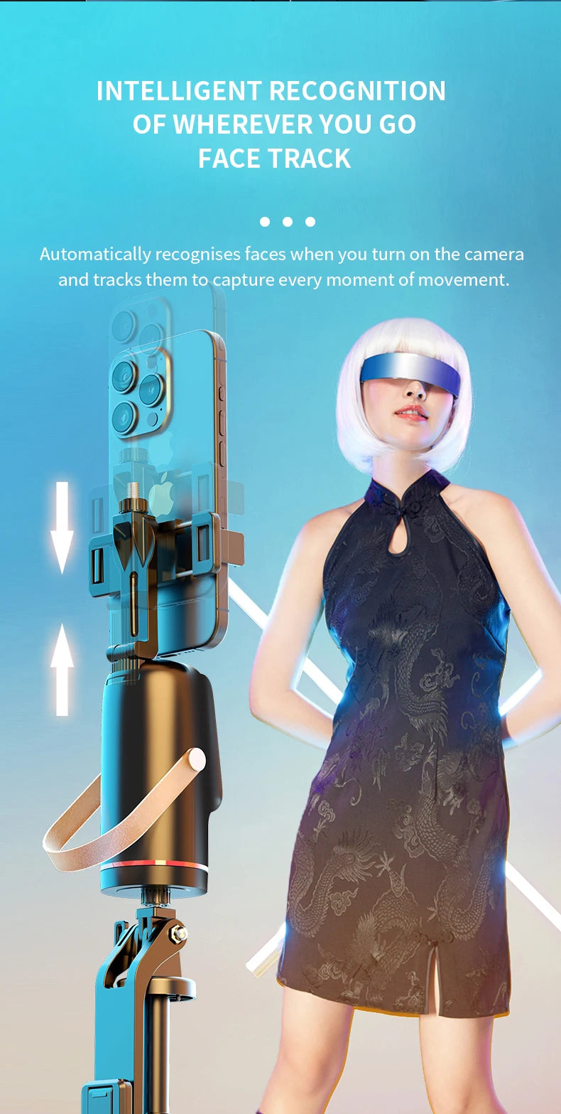 PulseFlow Gimbal - 360° Rotation, Auto Tracking, Stabilize Shots for Phone, Perfect for Vlogging & Live Streaming, Easy To Use